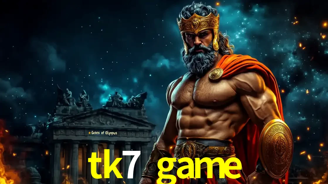 O poderoso Zeus do jogo de slot Gates of Olympus em frente ao seu templo, pronto para lançar multiplicadores divinos e prêmios épicos no cassino online tk7 game.